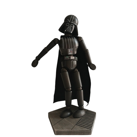 HTF Disney Galaxy's Edge Star Wars Wooden Darth Vader Bendable Toy Figurine - Picture 11 of 16